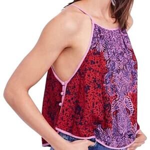 FREE PEOPLE Women’s Break Free Paisley Print Tie Back Tank Medium
